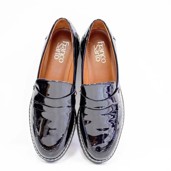 Franco Sarto Cassandra Platform Penny Loafer Black Slip-On Womens Shoes Size 6.5 - Picture 8 of 10